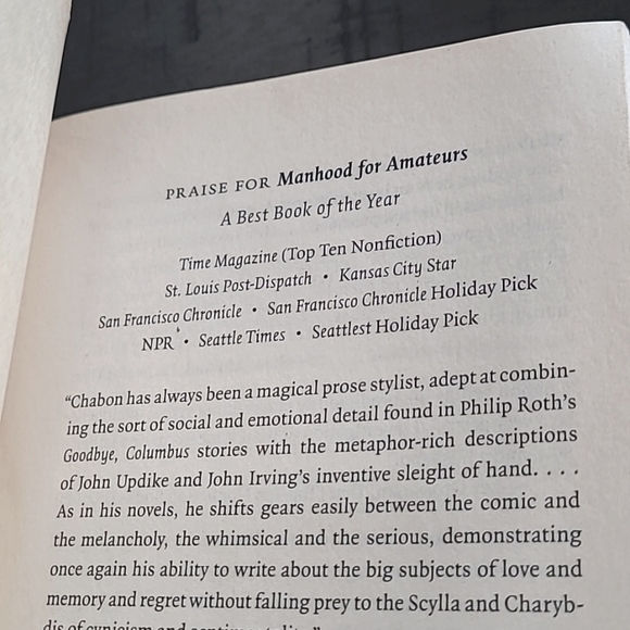1st Paperback Edition 1st Printing Manhood for Amateurs by Michael Chabon Book - Picture 6 of 8